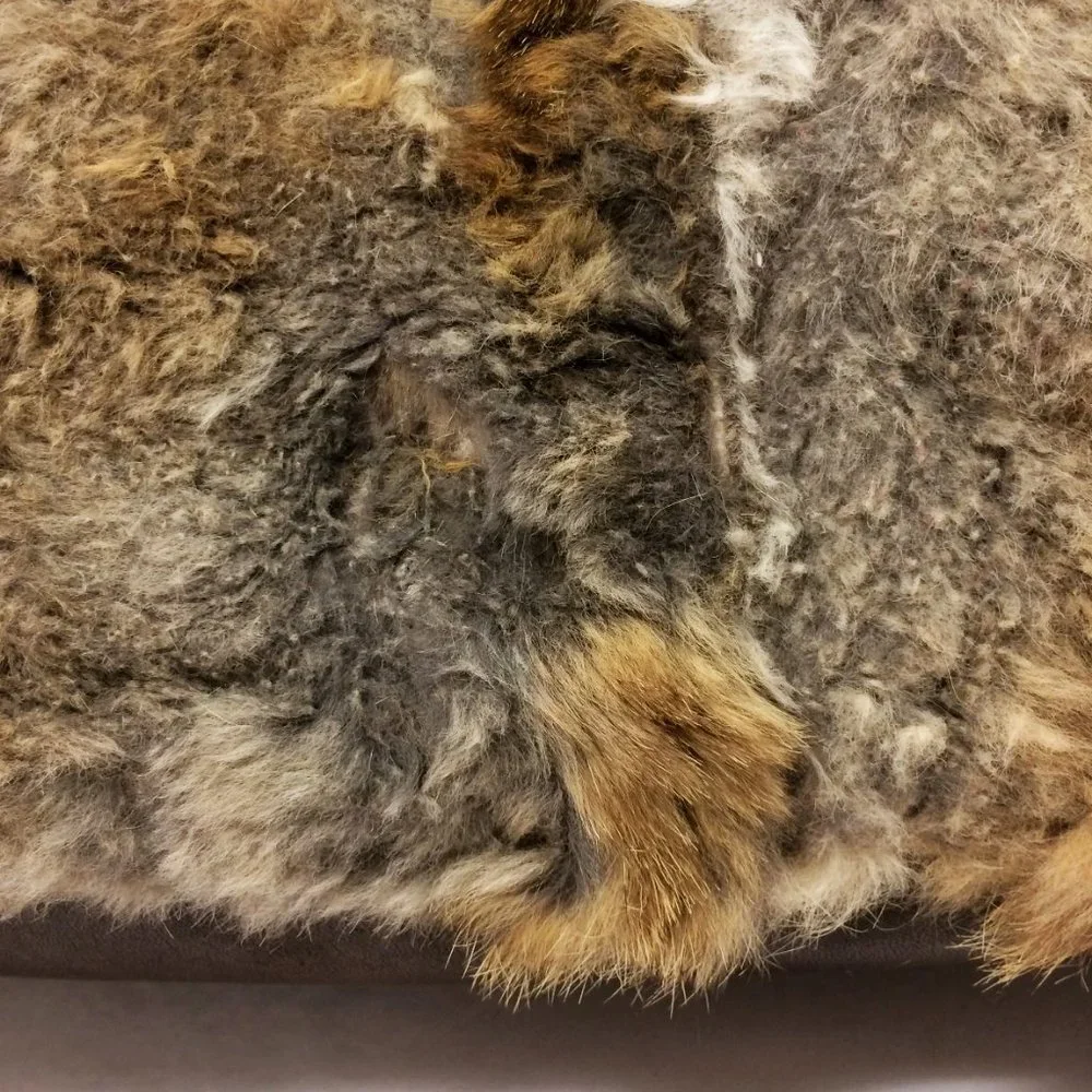Tory Burch Genuine Rabbit Fur Shoulder Bag Natural Brown Gold Chain Strap